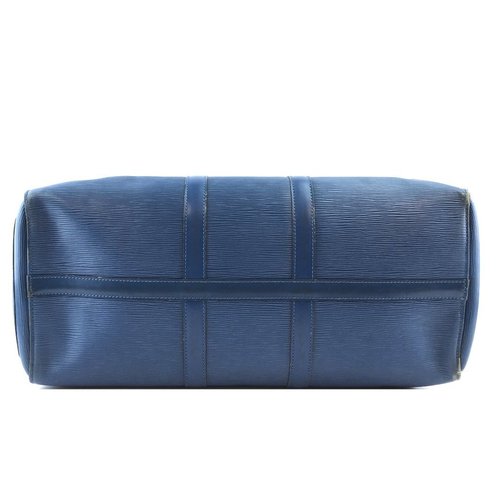 Duffle Keepall 50 Boston Monogram Lv Logo Satchel Gym Blue Epi Leather Travel Ba - Picture 10 of 14
